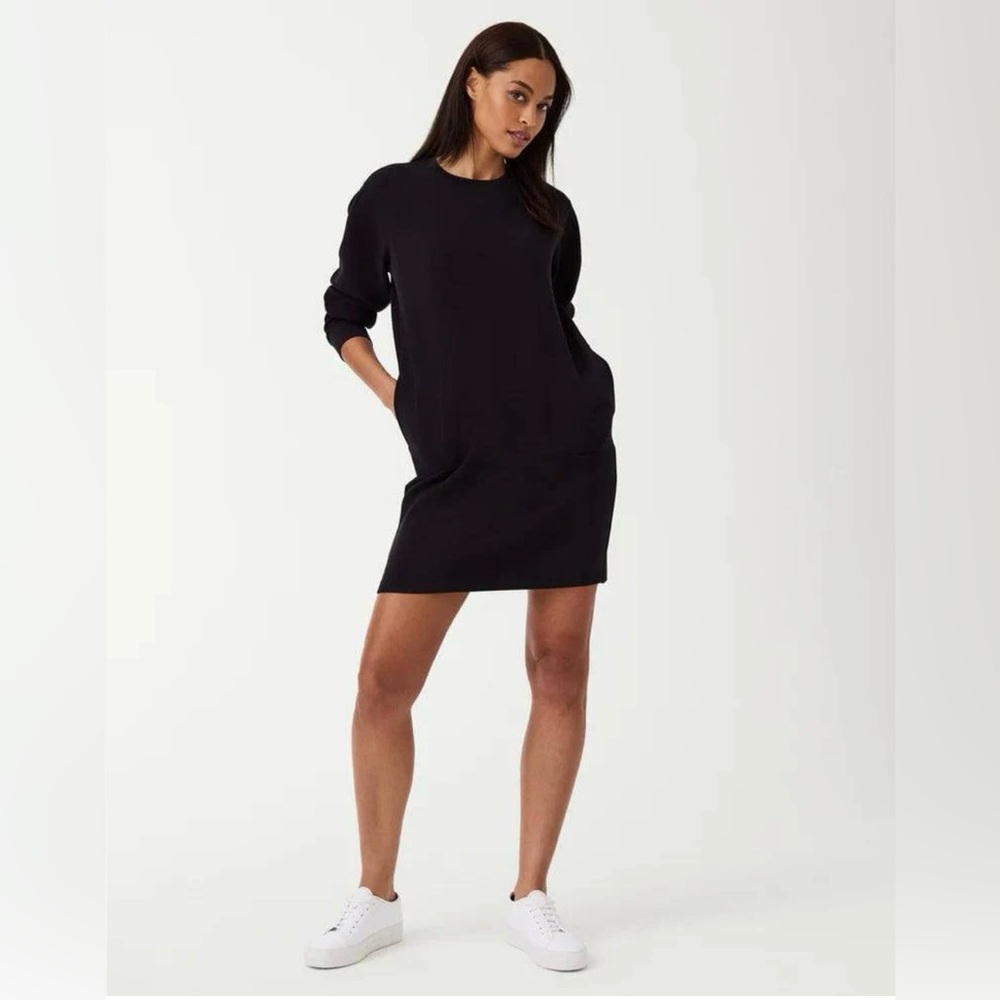 Spanx Air Essentials Crew Neck Dress Very Black Sz L